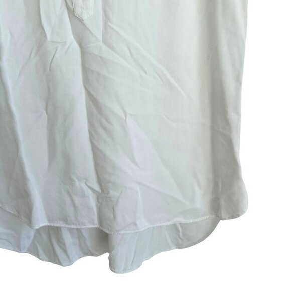 Rose + Olive Cap Sleeve Henley Top White Medium - Picture 5 of 7